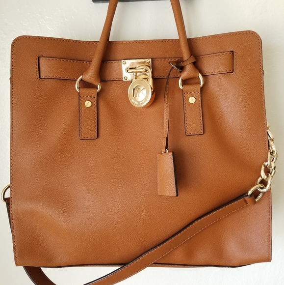 Michael Kors Large Hamilton Saffiano Tote Camel / Cognac Bag - Picture 7 of 12